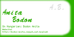 anita bodon business card